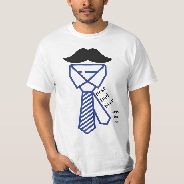 Camiseta Dia de os pais Melhor Pai Nunca Nomes Personalizad (Frente)