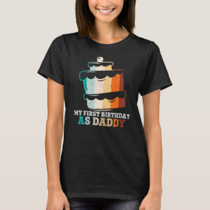 Camiseta Dia de os pais Meu Primeiro Aniversário Como Bolo 