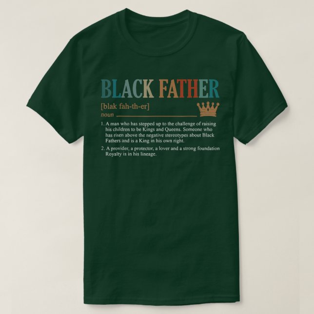 Camiseta Dia de os pais Negro Pai Novo Definição Africano  (Frente do Design)