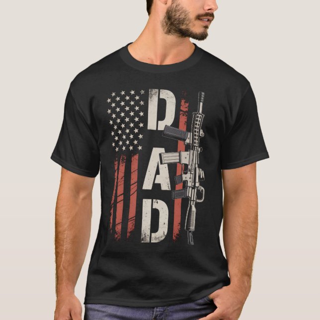 Camiseta Dia de os pais Pai Americano de Sinalizador (Frente)