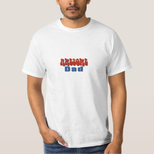 Camiseta Dia de os pais Pai Azul e Vermelho Incrível