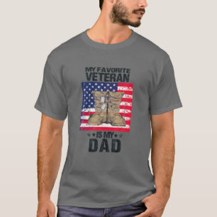 Camiseta Dia de os pais pai Meu Veterano Favorito É Meu Pai
