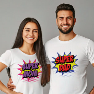 Camiseta Dia de os pais Pai Red and Blue Super Hero