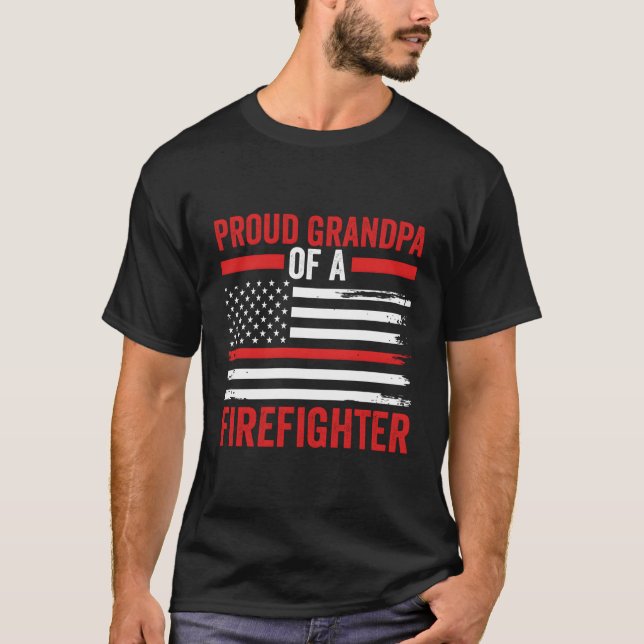 Camiseta Dia de os pais Patriótico Papa Orgulhoso Avô De Um (Frente)