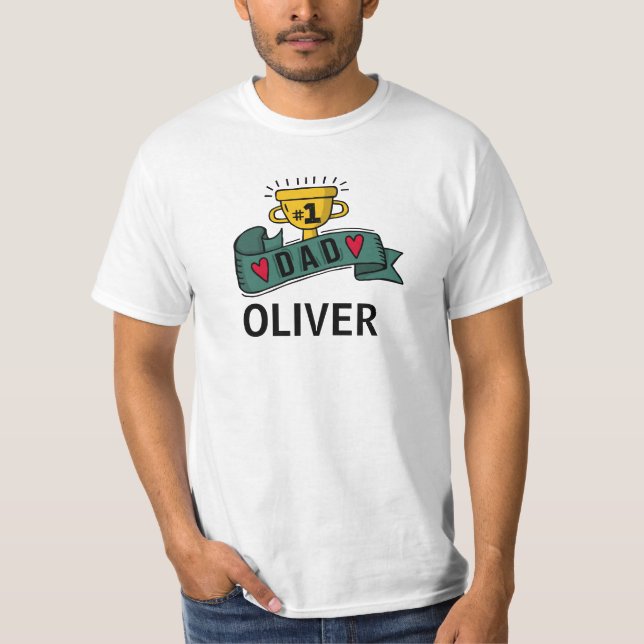 Camiseta Dia de os pais Personalizado de Nome Personalizado (Frente)