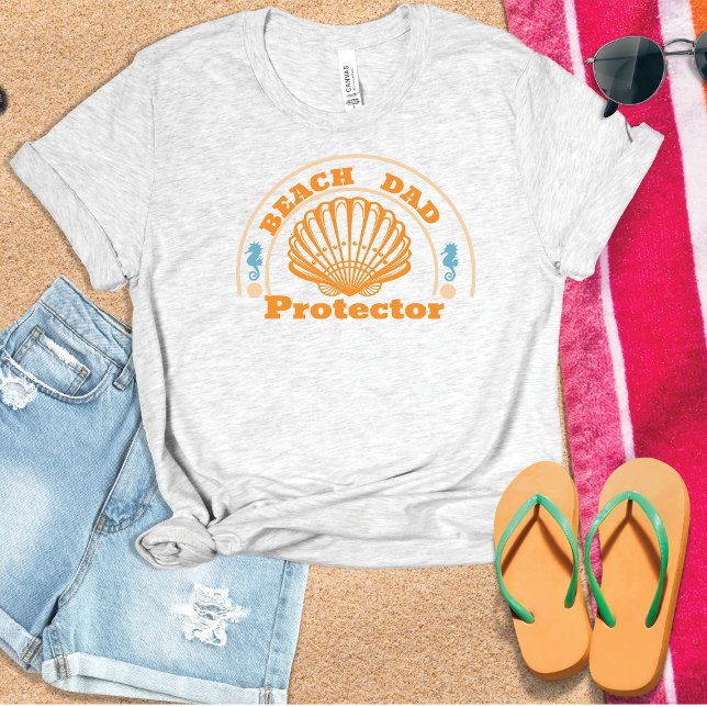 Camiseta dia de os pais protetor de pai de praia (Criador carregado)