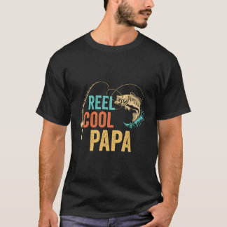 Camiseta Dia de os pais Reel Papa Pai Vovô Pop Pesca Pop