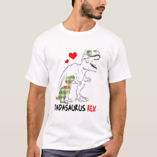 Camiseta Dia de os pais Rex Autism Pai Dadasaurus Pai