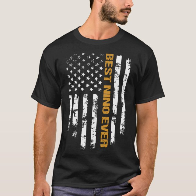 Camiseta Dia de os pais Shirt Best Nino Ever America Flag D (Frente)