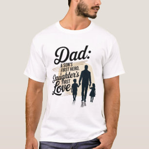 Camiseta Dia de os pais Silhouette de Amor da Família Elega