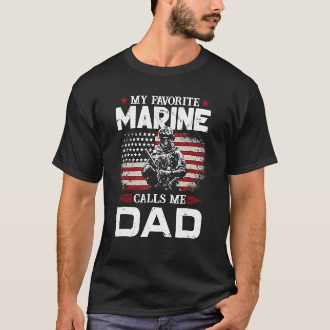 Camiseta Dia de os pais Sinalizador Meu Marinho Favorito Me (Frente)