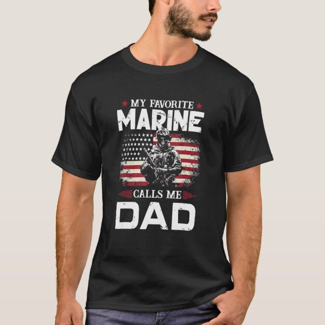 Camiseta Dia de os pais Sinalizador Meu Marinho Favorito Me (Frente)