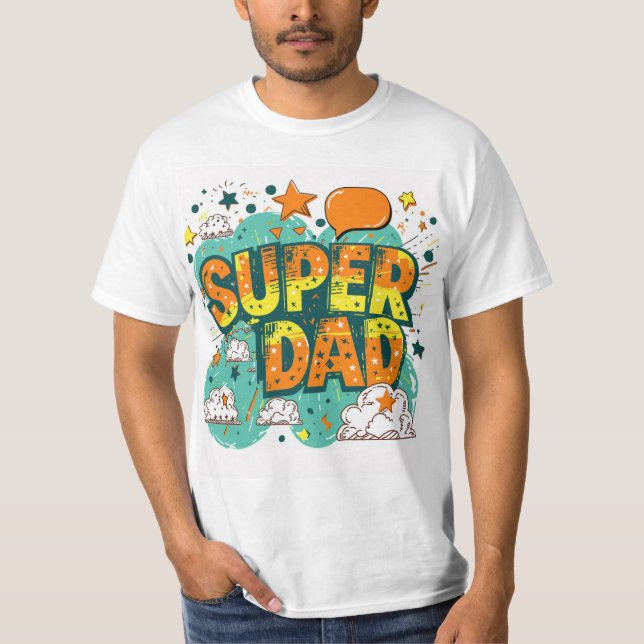 Camiseta Dia de os pais Super Pai Divertido (Frente)