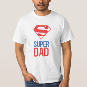Camiseta Dia de os pais Super Pai Vermelho e Azul