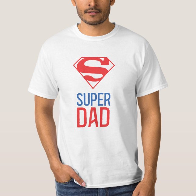 Camiseta Dia de os pais Super Pai Vermelho e Azul (Frente)