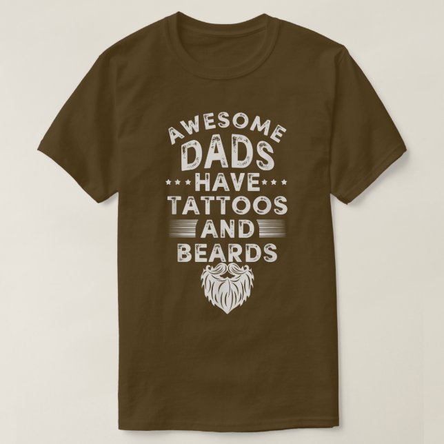 Camiseta Dia de os pais tatuagem barba pai papa presente pa (Frente do Design)