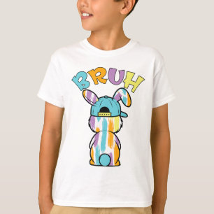 Camiseta Dia de Páscoa Bruh Engraçado Coelho Colorido Coelh