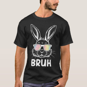 Camiseta Dia de Páscoa Engraçado Coelho Face de Coelho Gles