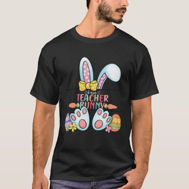 Camiseta Dia de Páscoa Eu sou Professora Coelho Vida de Pro (Frente)