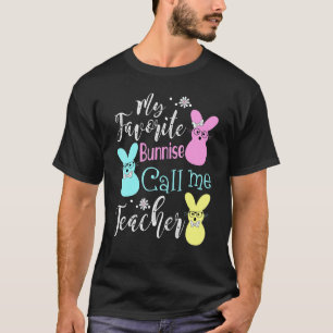 Camiseta Dia de Páscoa Meus Coelhinhos Favoritos Me Chamam