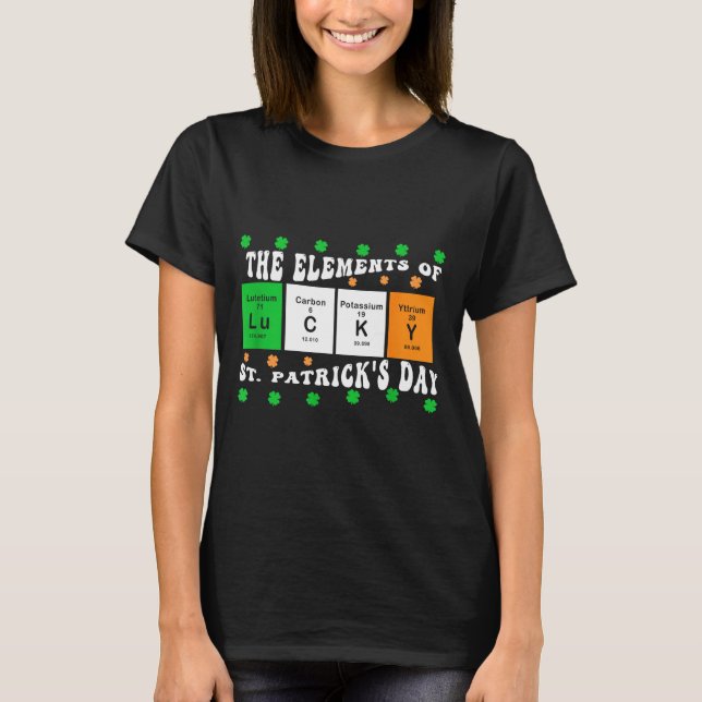 Camiseta Dia de Patrick Elementos Divertidos da Tabela Peri (Frente)