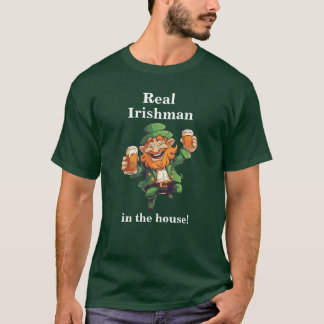 Camiseta Dia de Patrick "Real Irlandês na casa"