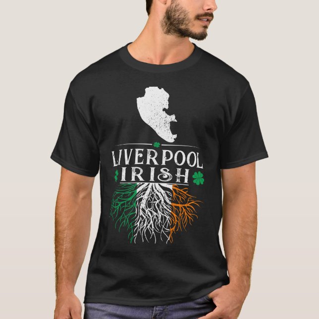 Camiseta Dia de Patrick, Rua de Raízes Irlandesas de Liverp (Frente)