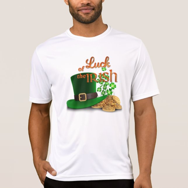 Camiseta Dia de Patrick - "Sorte dos Irlandeses" (Frente)