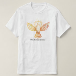 Camiseta Dia de Pentecostes Asas de Fogo Pássaro Dourado Ch