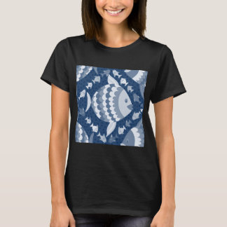 Camiseta Dia de Pesca Azul e Branco