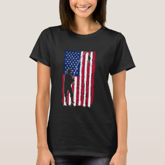 Camiseta Dia de pesca da bandeira americana patriótica 4 de