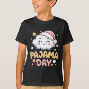 Camiseta Dia de Pijama Fofo Nuvem Arte Cartoon