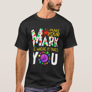 Camiseta Dia de Ponto Colorido Faça Sua Marca Ver Onde Leva