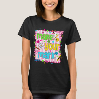 Camiseta Dia de Pontos Elegantes Faça Marca Arco Colorido d
