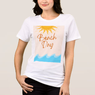 Camiseta Dia de Praia Camiseta de Verão Ondas So