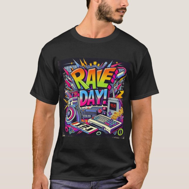 Camiseta Dia de Rave! - Retro (Frente)