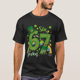Camiseta Dia de São Patrício 67 seis sete 6 7 meme rapazes