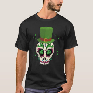 Camiseta Dia de São Patrício Açúcar Caveira Saint Patricks