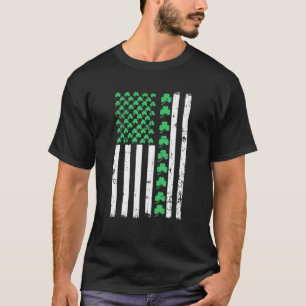 Camiseta Dia de São Patrício Americano de Bandeira T Vint