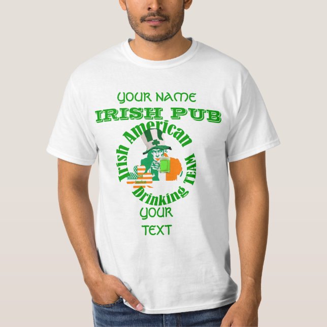 Camiseta Dia de São Patrício Americano Patriótico (Frente)