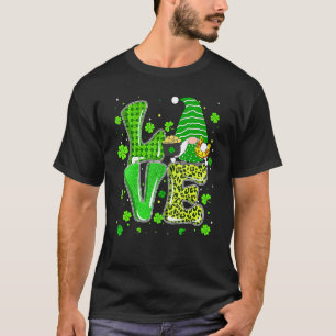 Camiseta Dia de São Patrício Amor Gnomos Shamrock Horsfere