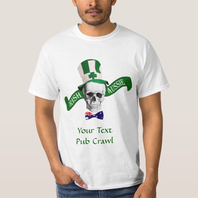 Camiseta Dia de São Patrício Aussie Irlandês (Frente)