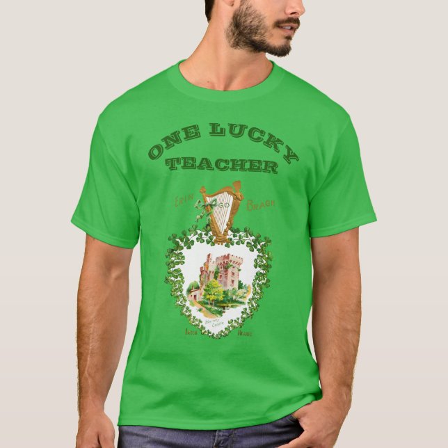Camiseta Dia de São Patrício Blarney Castle - Professor de  (Frente)