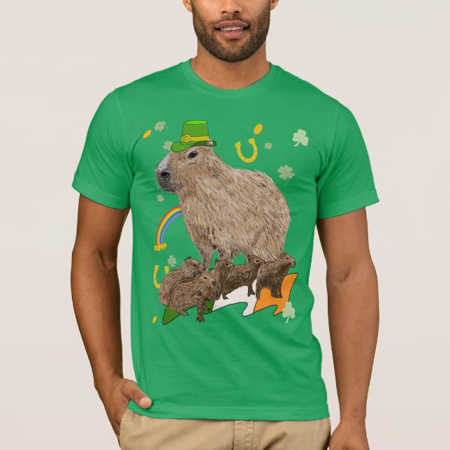 Camiseta Dia de São Patrício Capybara Irish (Frente)