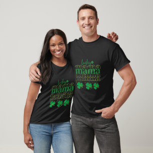 Camiseta Dia de São Patrício Cara de mãe fofa Retro Lucky m