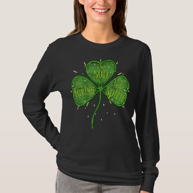 Camiseta Dia de São Patrício católico religioso irlandês (Frente)