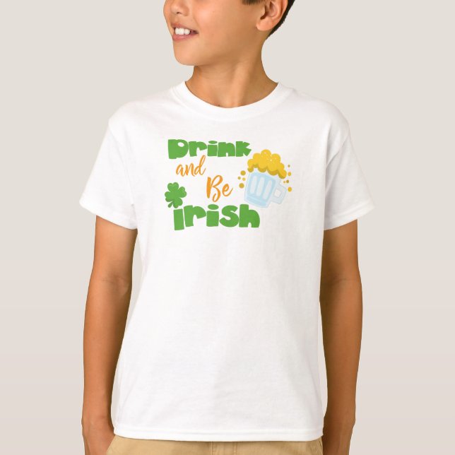 Camiseta Dia de São Patrício, Cerveja, Bebida E Seja Irland (Frente)