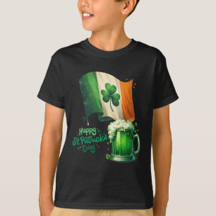 Camiseta Dia de São Patrício Cerveja Irlandesa Bandeira da