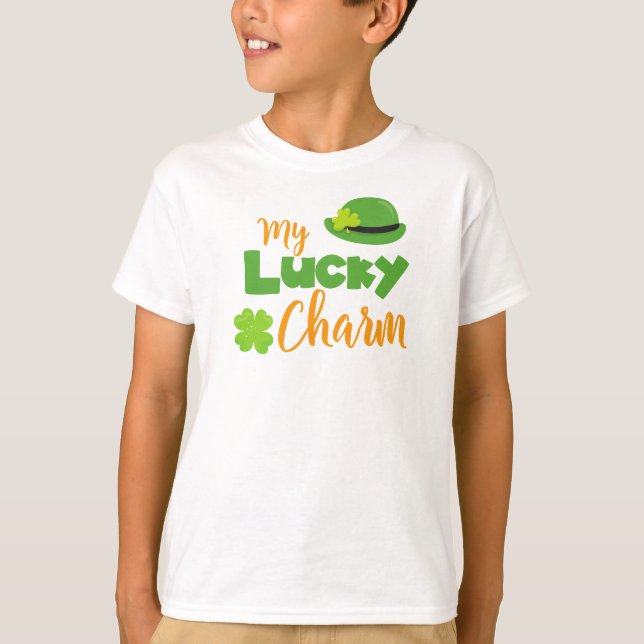 Camiseta Dia de São Patrício, Chapéu de Leprechaun, Charme  (Frente)