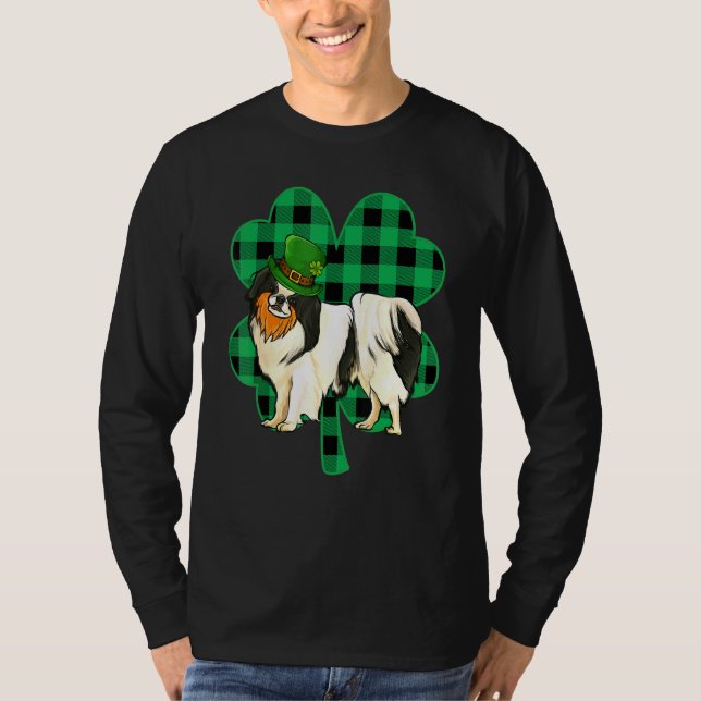 Camiseta Dia de São Patrício Chin Leprechaun Japonês Lucky  (Frente)